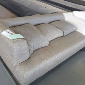 EX HIRE - TAUPE COUCH (NOT A FULL COUCH) SOLD AS IS