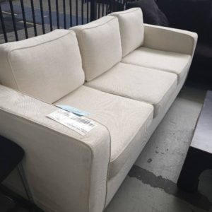 EX HIRE - WHITE 3 SEATER COUCH SOLD AS IS