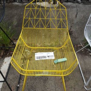 EX HIRE - YELLOW WIRE CHAIR SOLD AS IS