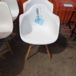 EX HIRE - WHITE DINING CHAIR SOLD AS IS