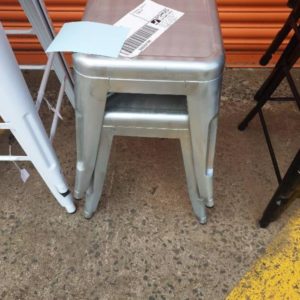 EX HIRE - SILVER LOW STOOL SOLD AS IS