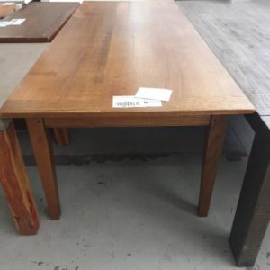 EX HIRE - TIMBER DINING TABLE SOLD AS IS