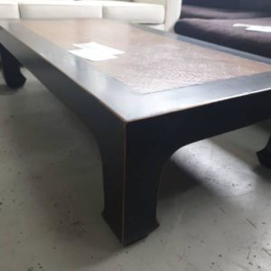 EX HIRE - BLACK LACQUER ASIAN STYLE COFFEE TABLE SOLD AS IS