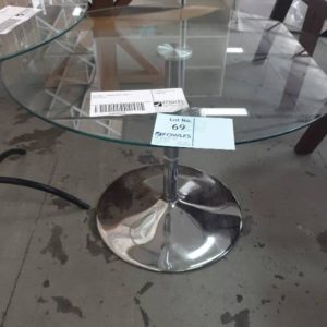 EX HIRE - GLASS SIDE TABLE SOLD AS IS