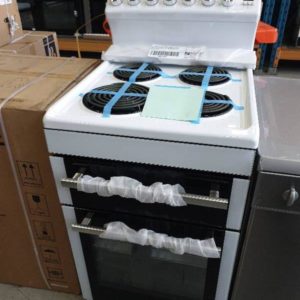 EX DISPLAY EUROMAID FRR54W 54CM WHITE ELECTRIC FREESTANDING OVEN WITH SEPARATE GRILL WITH 3 MONTH WARRANTY