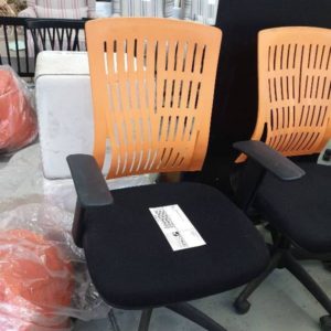 USED - ORANGE OFFICE CHAIR SOLD AS IS