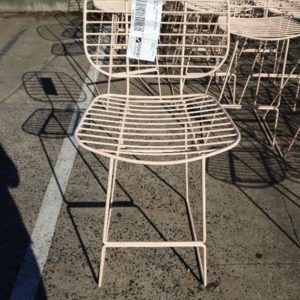 EX HIRE - PEACH WIRE BAR STOOL SOLD AS IS