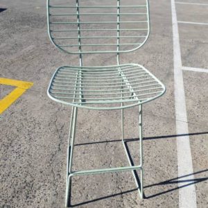 EX HIRE - GREEN WIRE BAR STOOL SOLD AS IS