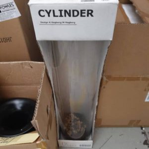 EX HIRE - MEDIUM GLASS CYLINDER SOLD AS IS