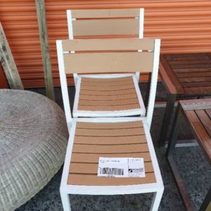 EX HIRE - WHITE OUTDOOR CHAIR SOLD AS IS