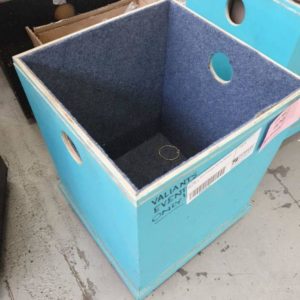 EX HIRE - BLUE STORAGE BOX ON WHEELS SOLD AS IS