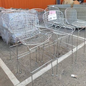 EX HIRE - CHROME WIRE BAR STOOLS SOLD AS IS