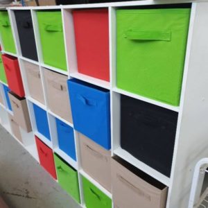 EX DISPLAY MULTI COLOUR CUBE BOOKCASE SOLD AS IS