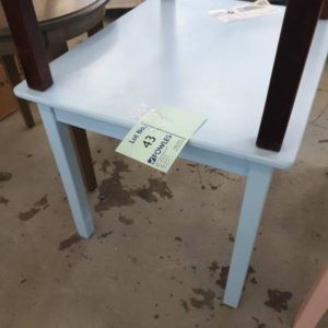 BLUE TIMBER KIDS TABLE SOLD AS IS