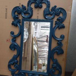 EX HIRE TEAL ORNATE MIRROR SOLD AS IS