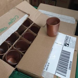 EX HIRE BOX OF COPPER TEA LIGHTS SOLD AS IS