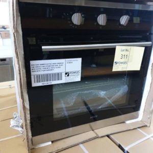 NEW EURO 600MM ELECTRIC OVEN EV600BSS2 FAN FORCED 5 MULTIFUNCTION OVEN BLACK WITH S/STEEL TRIM WITH TRIPLE GLAZED DOOR WITH 2 YEAR WARRANTY