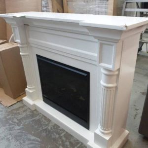 EX DISPLAY WINSTON WHITE ELECTRIC FIREPLACE WITH MANTLE DFP26-1109W WITH 3 MONTH WARRANTY **DAMAGED FRONT LEFT**