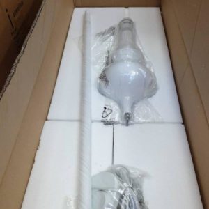 TALL WHITE LAMP 220V-240V (SOLD AS IS)