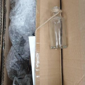 EX HIRE - BOX OF HANGING GLASS JARS SOLD AS IS