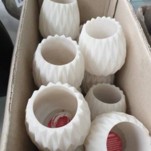 EX HIRE - BOX OF ASSORTED CANDLE HOLDERS SOLD AS IS