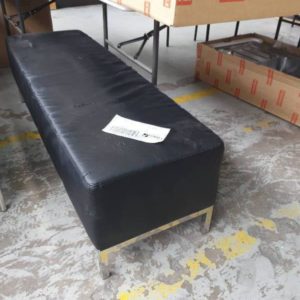 EX HIRE - BLACK OTTOMAN SOLD AS IS