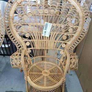 EX HIRE - PEAKCOCK RATTAN CHAIR SOLD AS IS