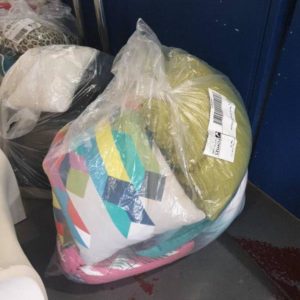 EX HIRE - BAG OF ASSORTED CUSHIONS SOLD AS IS