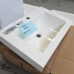 600MM POLY MARBLE SQUARE VANITY TOP SOLD AS IS