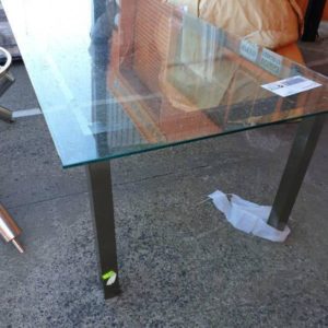 EX HIRE - GLASS DINING TABLE SOLD AS IS