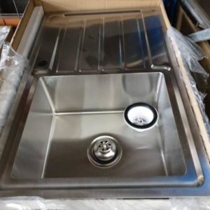 NEW COLBY SINGLE BOWL SINK INSET OR UNDERMOUNT RIGHT HAND BOWL WITH LEFT HAND DRAINER 800 X 500