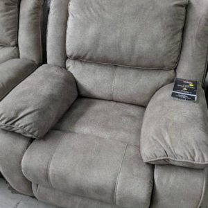 EX DISPLAY BEIGE FABRIC RECLINER ARM CHAIR SOLD AS IS