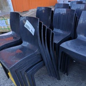 EX HIRE - BLACK STACKABLE PLAIN CHAIR SOLD AS IS
