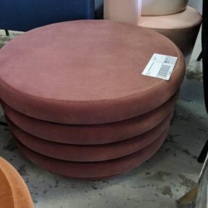 EX HIRE - LARGE PINK VELVET FOOT STOOL SOLD AS IS