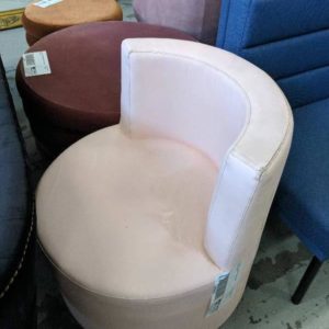 EX HIRE - PINK PU TUB CHAIR SOLD AS IS
