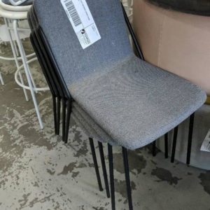 EX HIRE - GREY MATERIAL DINING CHAIR SOLD AS IS