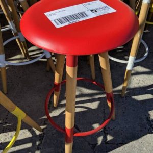 EX HIRE RED BAR STOOL SOLD AS IS