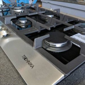 EX DISPLAY TECHNIKA TGC9GLWBGS 900MM 5 BURNER GAS COOKTOP ON GLASS WITH WOK WITH 3 MONTH WARRANTY