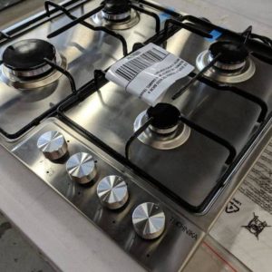 EX DISPLAY TECHNIKA TGC6GSS 60CM 4 BURNER GAS COOKTOP WITH ENAMEL TRIVETS WITH 3 MONTH WARRANTY