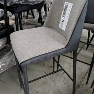 EX HIRE TWO TONE GREY BAR STOOL SOLD AS IS