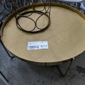 EX HIRE GOLD COFFEE TABLE LARGE SOLD AS IS
