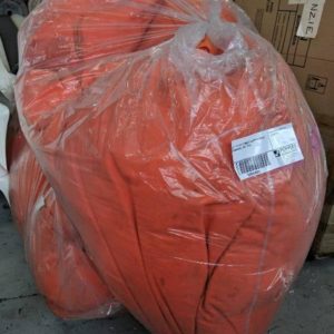 EX HIRE LARGE BAG OF ASSORTED ORANGE BEAN BAGS SOLD AS IS