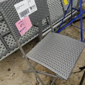 EX HIRE GREY FOLDING CHAIRS SOLD AS IS