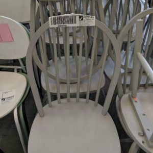 EX HIRE GREY TIMBER DINING CHAIR SOLD AS IS