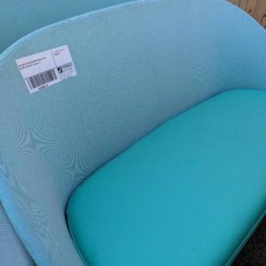 EX HIRE GREEN OUTDOOR COUCH WITH GREEN CUSHION SOLD AS IS