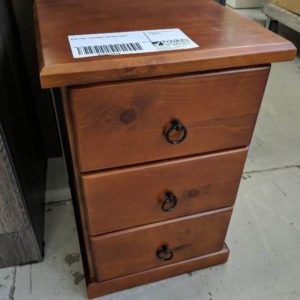 NEW PINE 3 DRAWER BEDSIDE TABLE