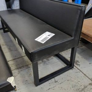 EX HIRE BLACK PU MATERIAL BENCH SEAT WITH LOW BACK SOLD AS IS