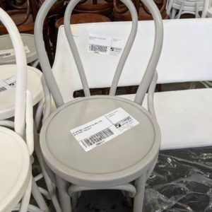 EX HIRE GREY FRENCH STYLE BAR STOOL WITH BACK SOLD AS IS