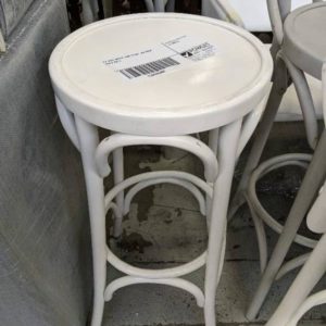 EX HIRE WHITE BAR STOOL NO BACK SOLD AS IS