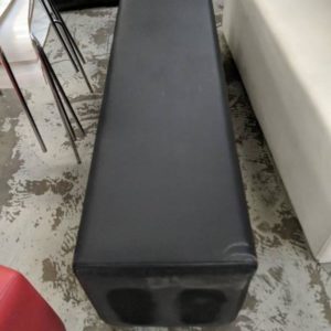 EX HIRE BLACK PU LONG OTTOMAN SOLD AS IS
